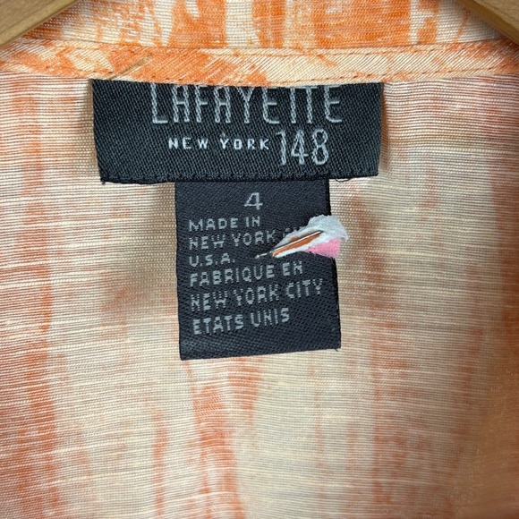 Lafayette 148 NY Women Sleeveless Linen Wrap Blouse Top Sz 4 Party Artsy Boho US - Picture 5 of 8